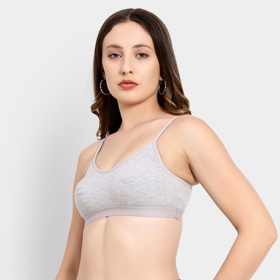 Ladies' Bra, Melange Light Grey, large image number null